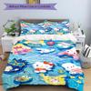 3pcs Sanrio Characters Swimming Bedding Set Includes 1 Quilt Cover and 2 Pillowcases, Comfortable Bedding with Stylish Design for Bedroom W093