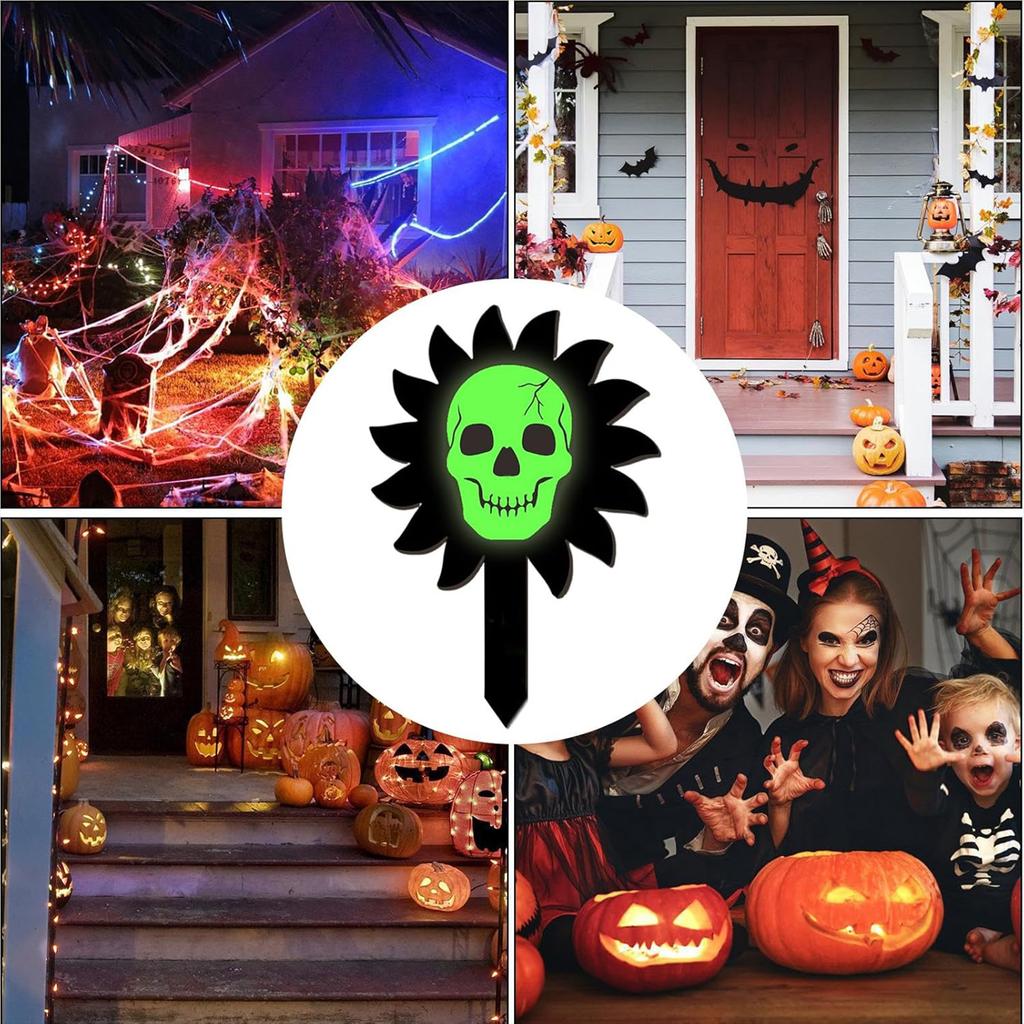 Halloween Garden Stakes, Glowing Yard Decorations, Wooden Holiday Decorations, Great For Party Backyards, Paths, Porches, Patios, Indoor Displays