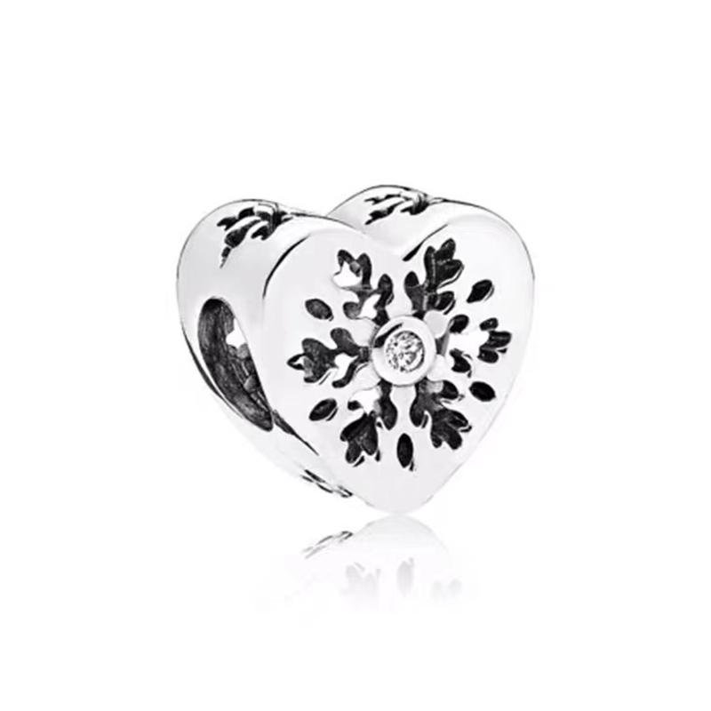 Europeans DIY Angel Mom Heart Sparkling Paw Print Cherry Blossom Charm Beads Fit Original Silver Bracelet Jewelry