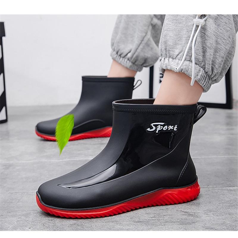  Waterproof Short Ankle Rain Boots Non-slip Rubber Casual Rain Shoes