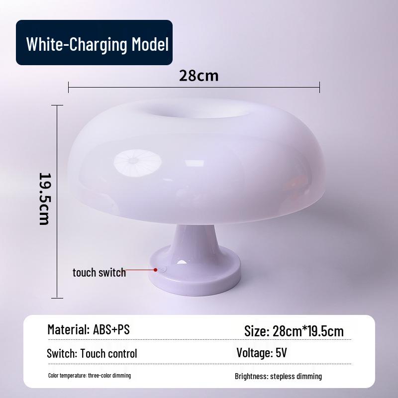 Danish Mushroom Table Lamp: Elegant Living Room & Bedroom Night Light, Popular Decorative Accessory.