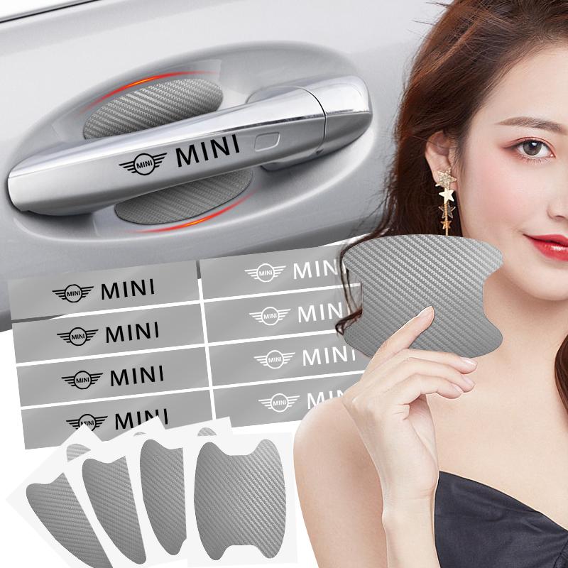 Car Door Sticker Carbon Fiber Scratches Auto Handle Protection Film For Mini Cooper One S Clubman R50 R53 R56 R60 F55 F56 R57 R58 R59