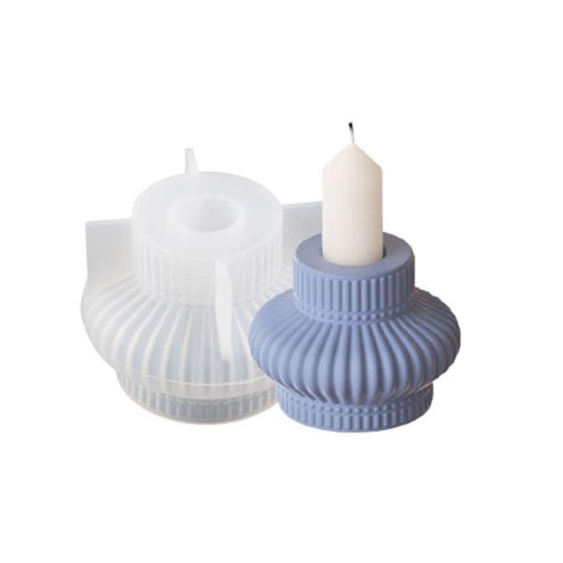 Easy to Clean Candle Stand Molds Silicone Texture Ornament Molds for Candlestick