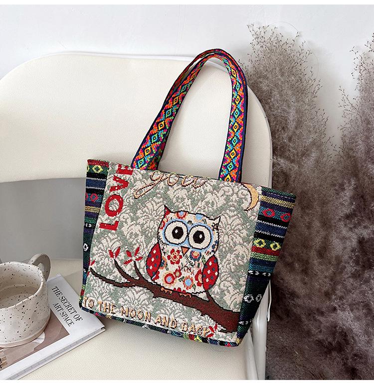 

Ethnic Embroidered Women s Canvas Tote Bag - Small, Stylish Shoulder Bag for Students