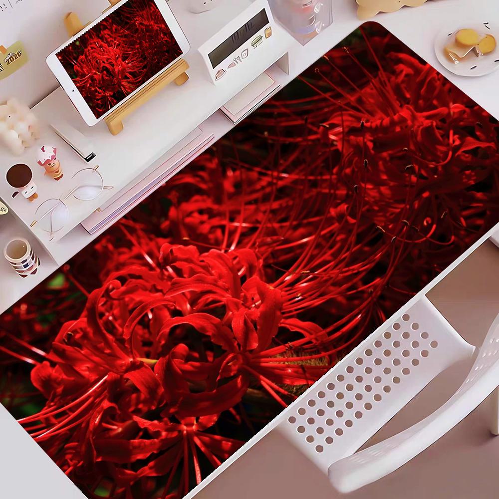 Red Spider Lily Mouse Pad Gaming Mouse Pad Mouse Pad with Edges and NonSlip Rubber Base Extended Mouse Pad