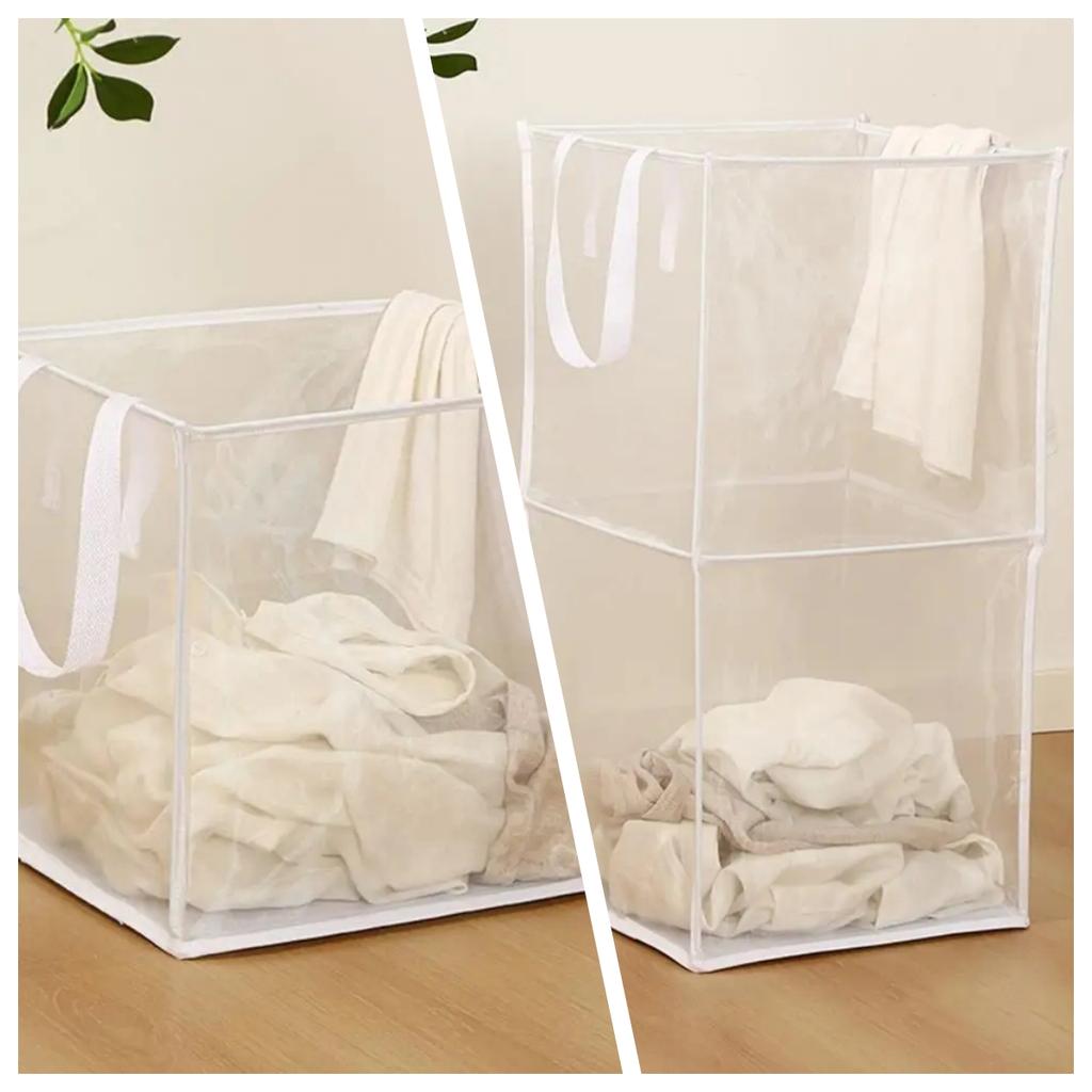 1pc Folding Laundry Basket Organizer for Dirty Clothes Bathroom Clothes Mesh Storage Bag Household Clothing Storage Basket
