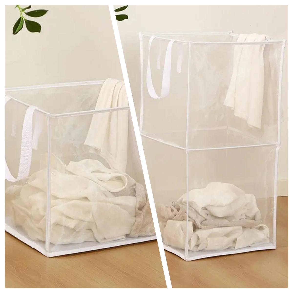 1pc Folding Laundry Basket Organizer for Dirty Clothes Bathroom Clothes Mesh Storage Bag Household Clothing Storage Basket single layer