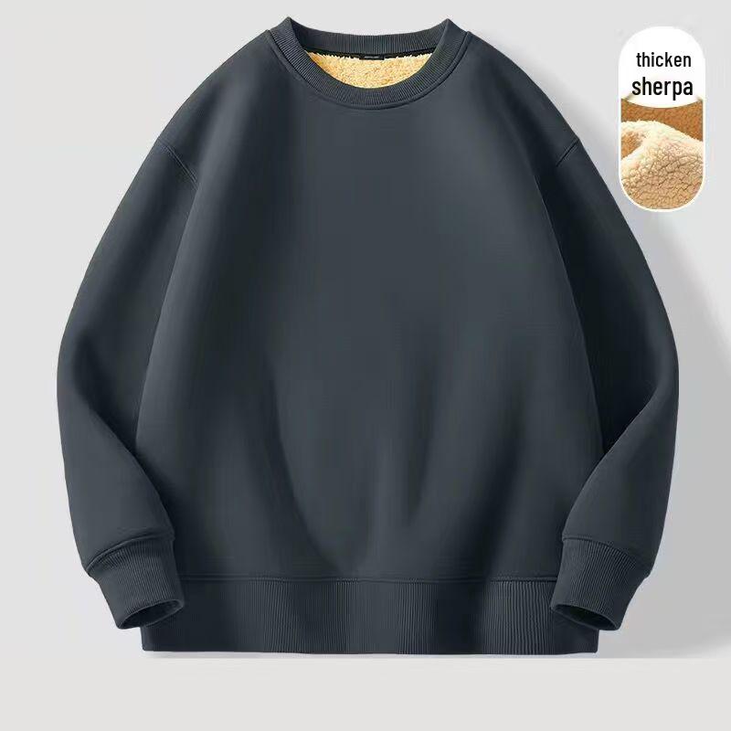 Men s Winter 2025 Lambswool Hoodie – Thick Velvet, Warm, Loose Fit, Trendy Brand Outerwear. 5XL