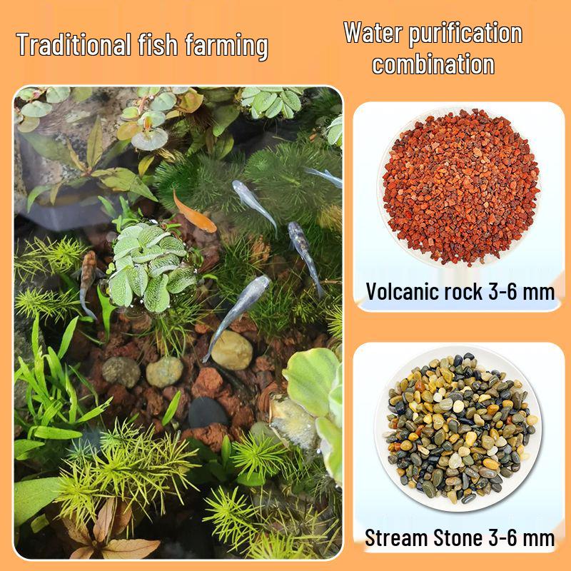 Lava Rock Stream Stone Set for Aquarium Substrate & Decoration