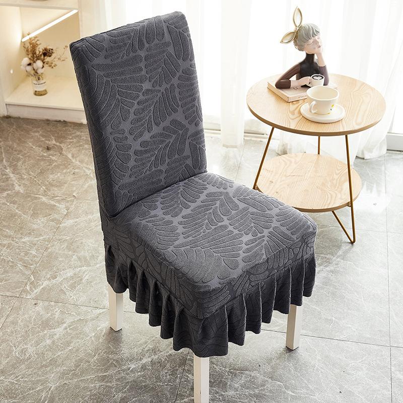 Jacquard Elastischer Rock Stuhlbezug Halbpaket Integrierter Hocker Universal Stuhlbezug Haushalt Einfach Verdickter Sitzbezug
