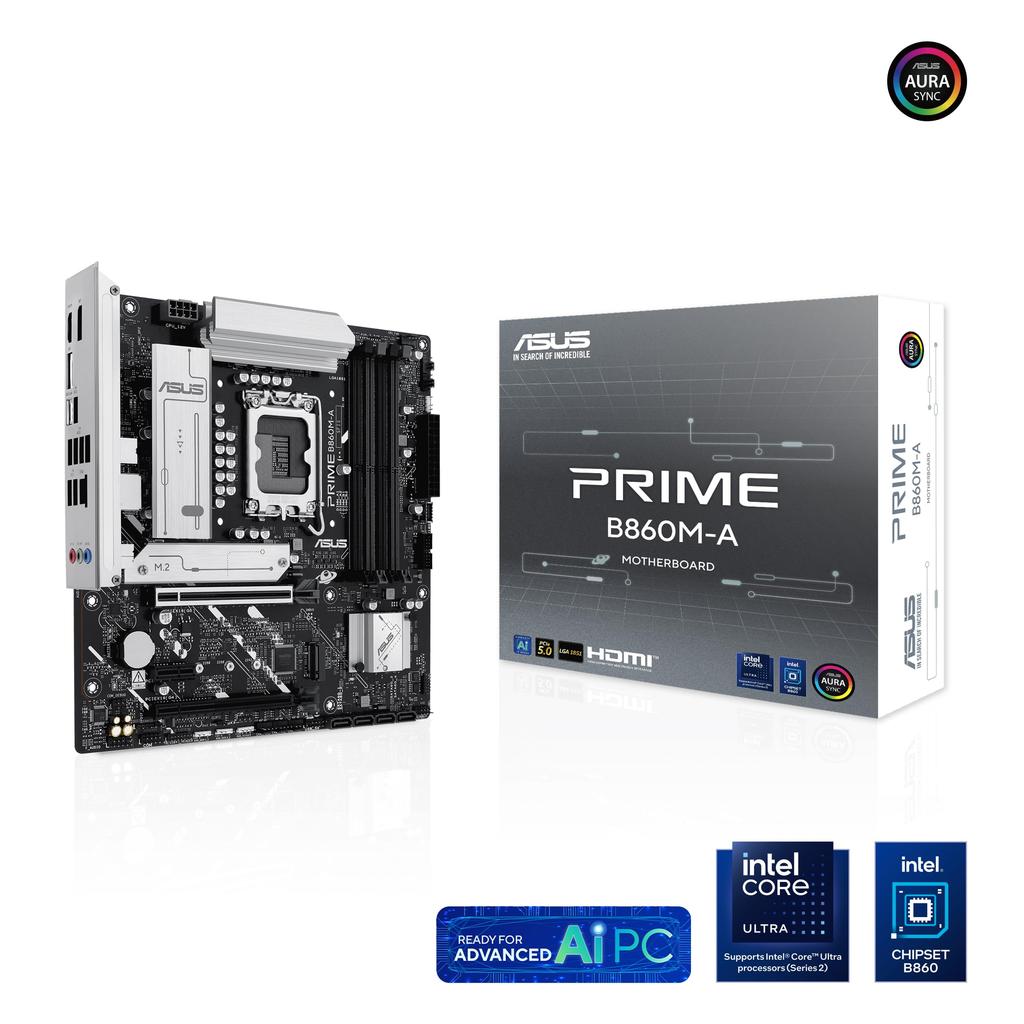 ASUS Motherboard with Intel Core Ultra Processors and mATX Chipset for Compatible with Intel B860M-A-CSM (Series 2) LGA1851, CPUs.