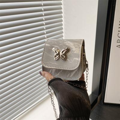 Foreign Style New Fresh and Sweet Small Square Bag Butterfly Decoration Mini Texture Chain Crossbody Red Envelope