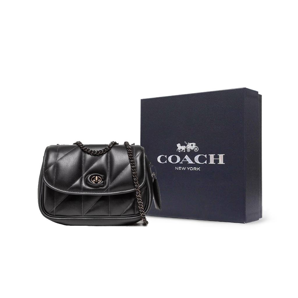 New COACH Pillow Madison Nappa Soft Leather Shoulder Bag Crossbody Bag Medium Size Women's Black C8560-V5BLK