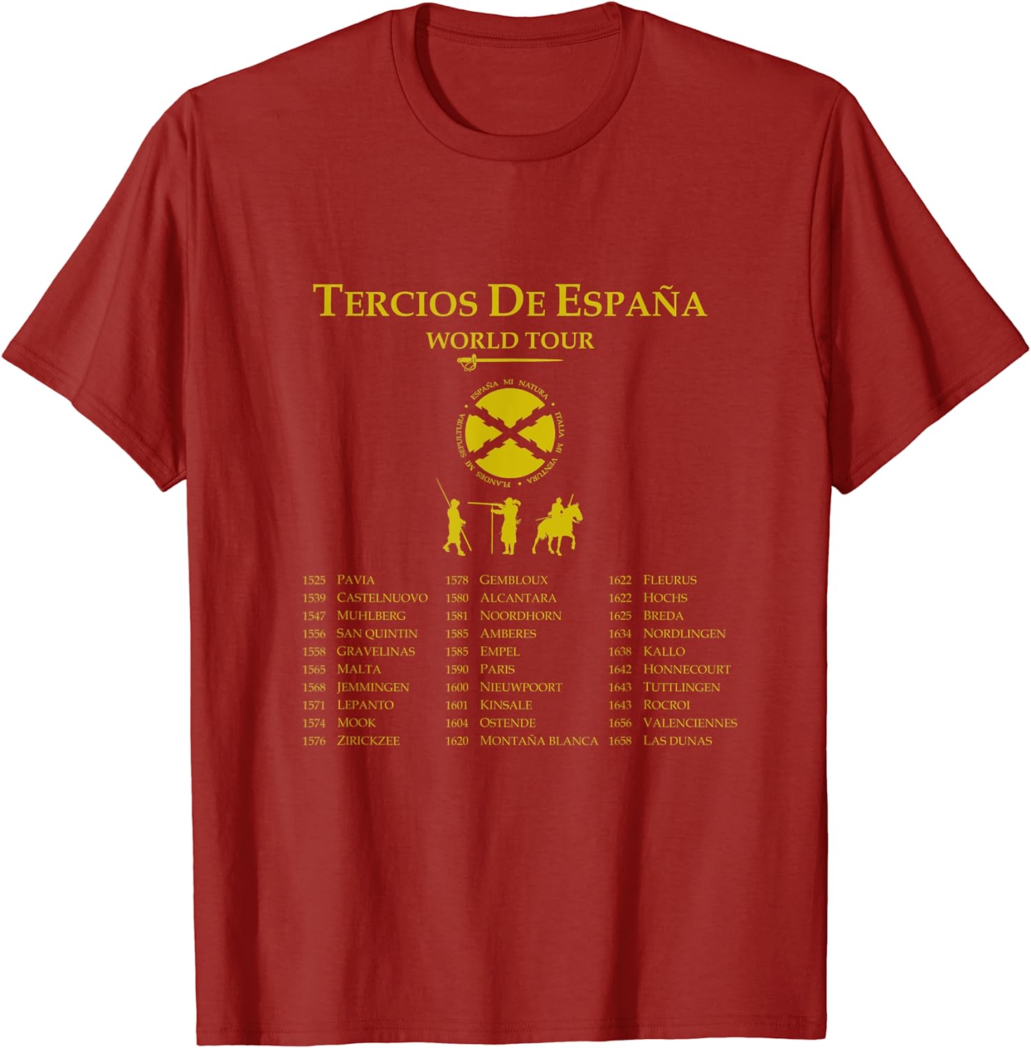 

Los Tercios Españoles World Tour: Historia De España T-Shirt Short Sleeve Casual Cotton O-Neck Summer Men T Shirt S