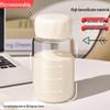 Graduated Soy Milk Breakfast Cup with Lid - Microwavable, High Temperature Resistant Glass Cup for Students