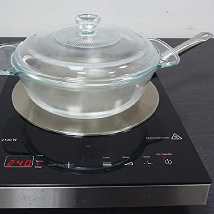 Heat Diffuser Stainless Steel Induction Adapter Plate with Removable Handle