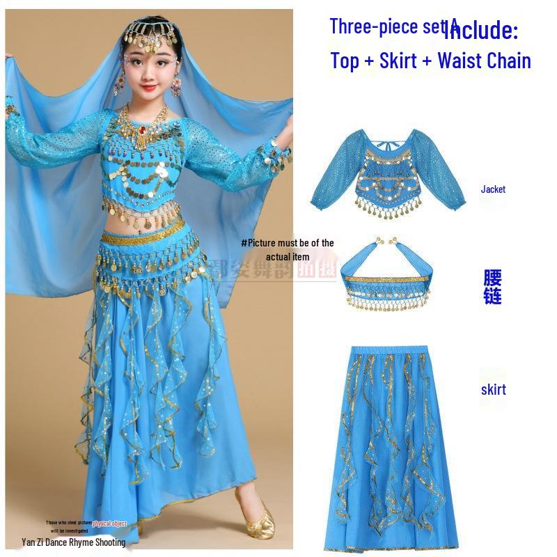 Disfraz de Espíritu Conejo de Jade - Demonio Femenino Traje de Actuación Infantil de Danza India