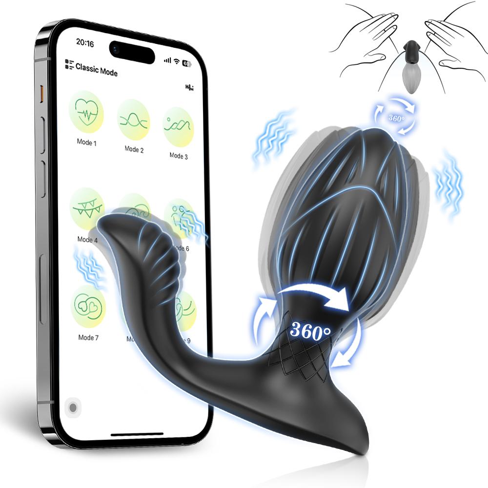 Anal Plug Vibrator Gay Massager Glow Anal Toy Butt Plug Stimulator Masturbation Tools Penetration Anal Plug Vibrating Man Women