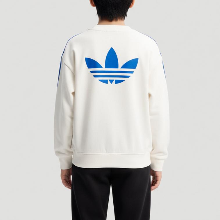adidas Originals Crew Neck Striped Long Sleeve Sweatshirt Kids Tops KW1184