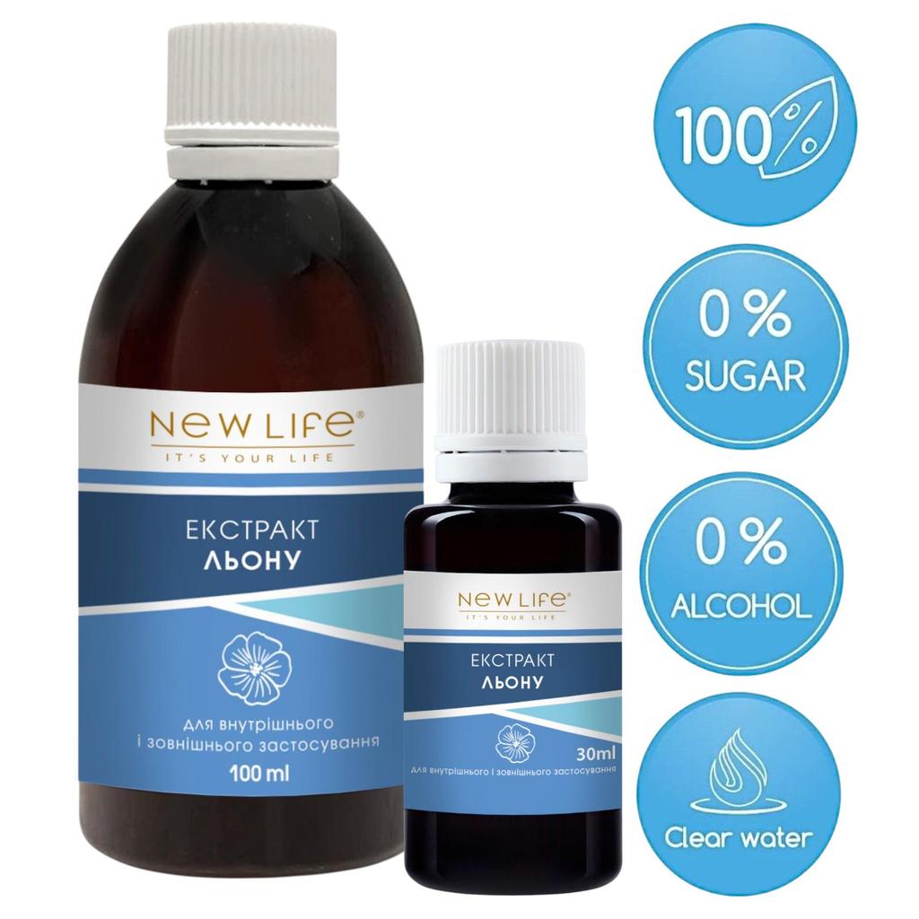 Flax Seed Extract Tincture Herbal Liquid Dietary Supplement New Life