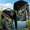 Men 3D Printed Fishing Long Sleeve Crewneck T Shirt Quick Dry Comfortable Breathable Minimalist Stylish Bestselling Fishing Top