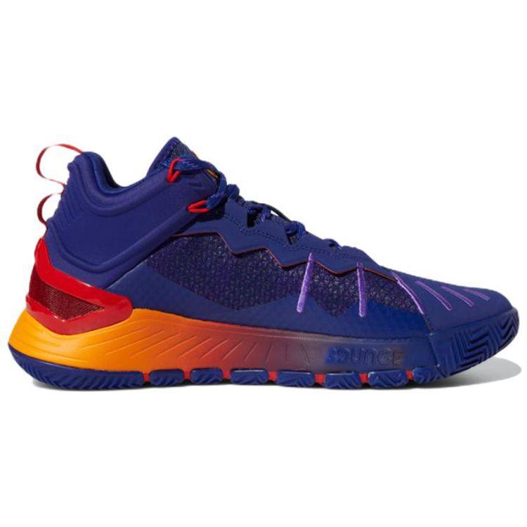 Adidas D Rose Son Of Chi Round Toe Comfortable Fabric Shock Absorbing Non-Slip Wear-Resistant Low-Top Basketball Shoes Men Sneakers Blue Red GY3265