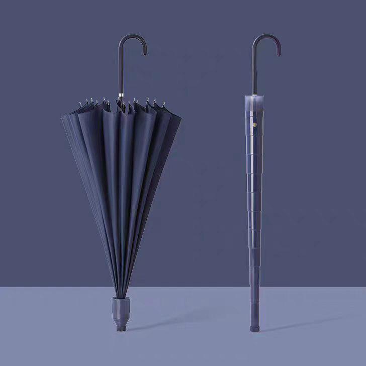 Large 24-Rib Waterproof Windproof Automatic Umbrella with Long Handle & Customizable Logo