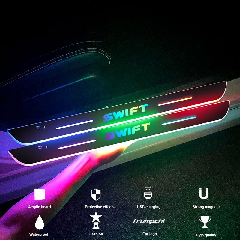 Car door Sill light logo Projector lamp Power Moving LED Welcome Pedal For Suzuki Swift car Accessories