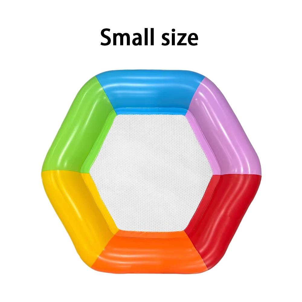 Rainbow Color Inflatable Floating Bed Colorful Stripes Pool Floating Bed  Pool Lounging Small size-A