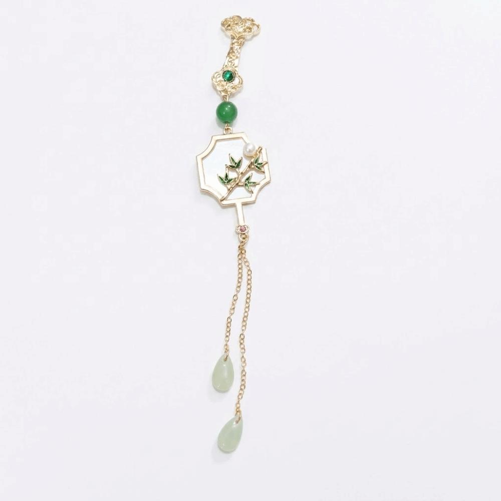 Long Tassel Women Hanfu Ornament Zinc Zinc Alloy Lapel Brooch Elegant Chinese Style Brooch Hanfu Accessories