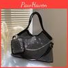 Womens New Shiny Yogodlns Rhinestone Large Capacity Shopping Totes Fashion Dinner Underarm Shoulder Bag Commuter Handbag