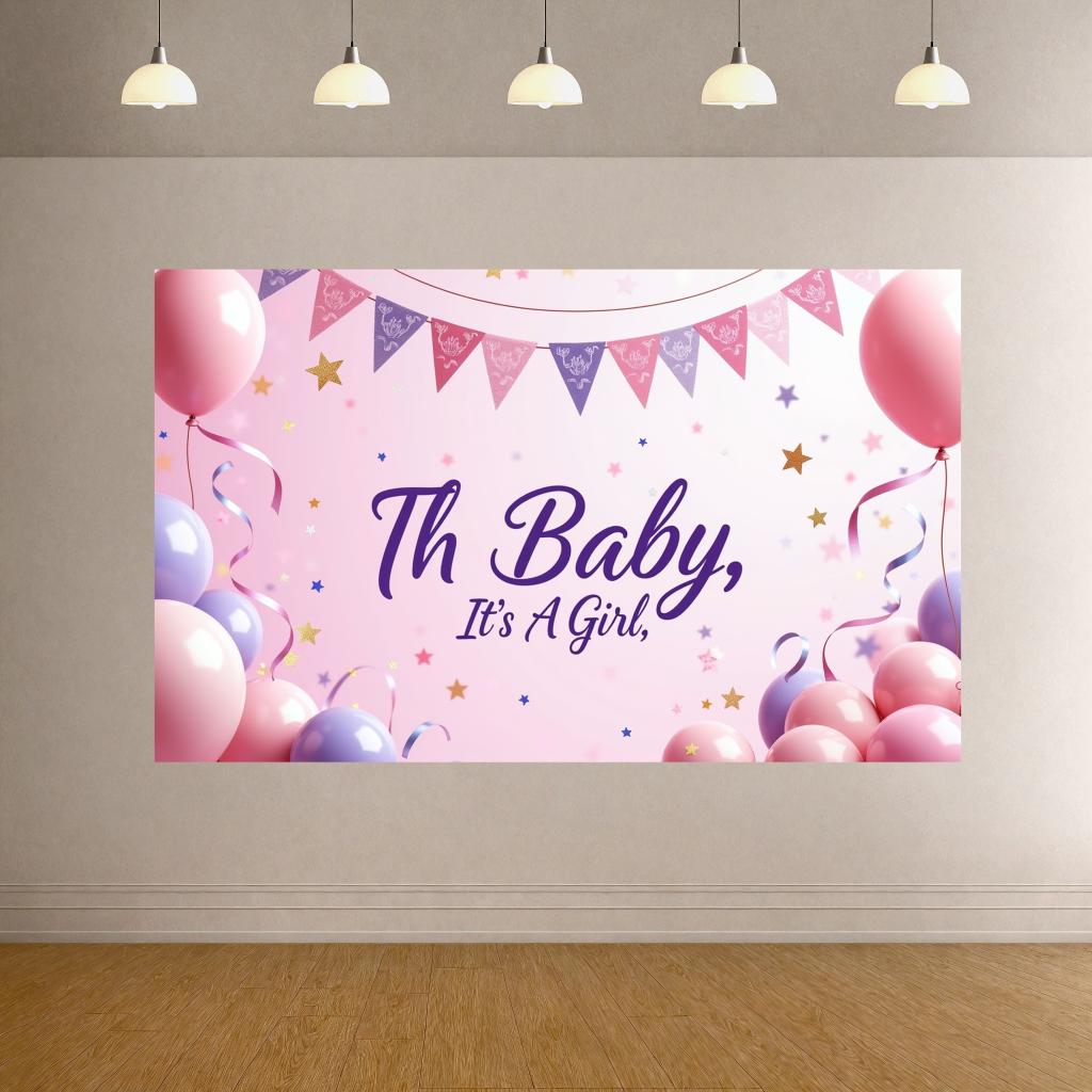Vibrant Baby Shower Wall Background Banner for Baby Shower Family gathering Friends event