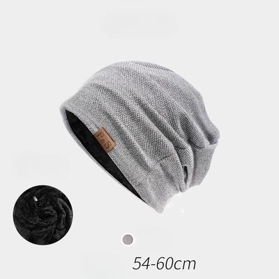 Hat Men's Big Head Circumference Spring Autumn Knitted Pile Pile Cold Hat Ear Protection Pile Hats Women
