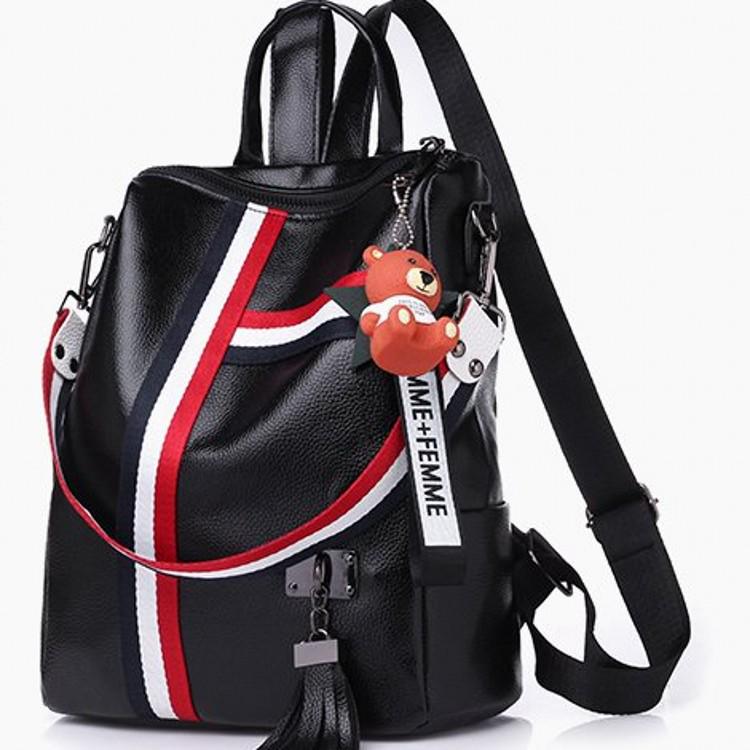 Ribbon Pendant Bear Two-way Shoulder Backpack for Women