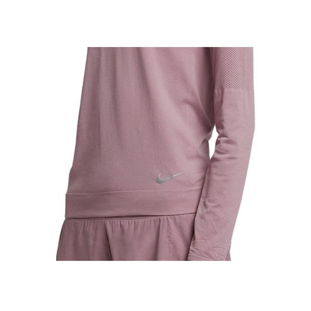 Nike Logo Print Casual Sports Running Breathable Fitness Crew Neck Pullover Long Sleeve T-Shirt Women T-Shirt Pink BQ9554-515