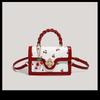 A Fashionable Single-shoulder Bag with A Unique Color Contrast Cherry Print Texture