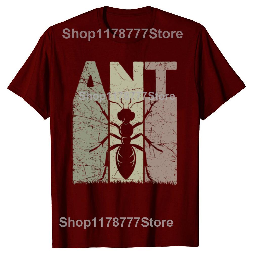 Funny Ant Vintage Entomology Retro Ant Keeper Entomologist Graphic Tshirts Men Casual Tshirt Cotton Loose Oversized T Shirt