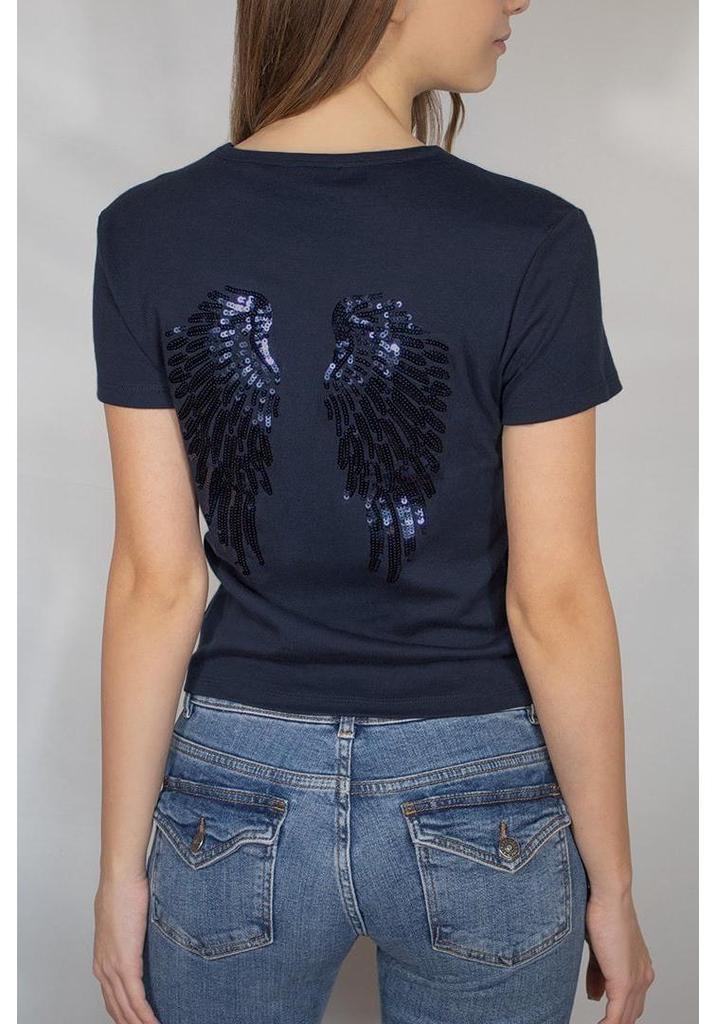 2026 Casual Women's Fashion Solid Color Sequin Wings Loose Set