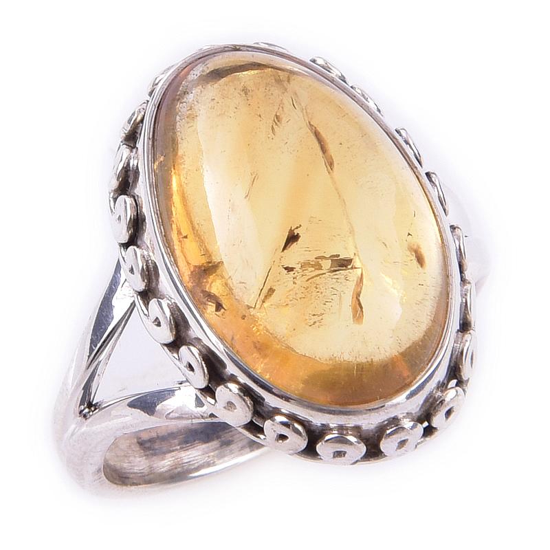 Natural Citrine Gemstone Handmade 925 Solid Sterling Silver Ring Size 6 Z6U39