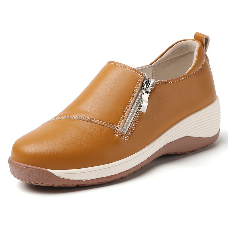 Zapatos planos de mujer de cuero 100% genuino, modernos e informales, nuevos de primavera y verano, zapatos de cuero, mocasines, zapatos vulcanizados para mujer
