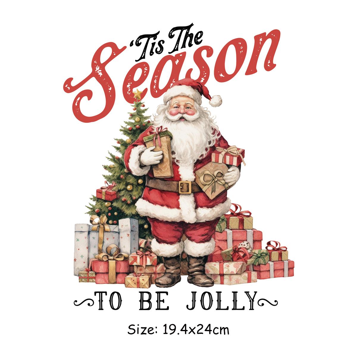 

Рождественский сезон Термонашивка Зимний подарок Винил A-Level Моющийся Термопресс DIY Толстовки Топы Пользовательские Нашивка, чтобы быть веселым