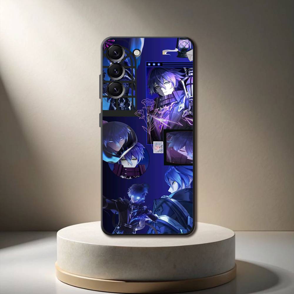 Genshin Impact F-Flins Phone Case For Samsung Galaxy A 73,72,51,53,52,71,22,5G,Note,J7,8,9 Soft Black Cover