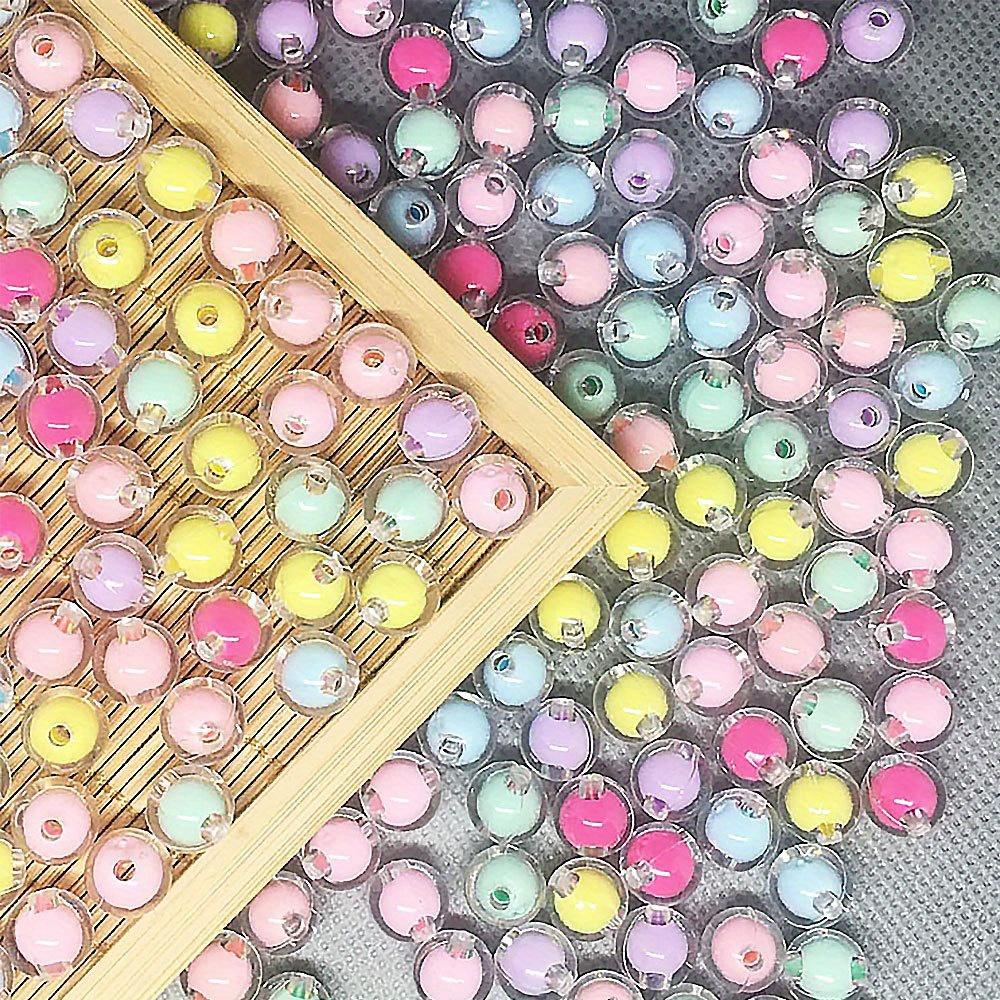 20/40Pcs Acrylic Beads Shiny Candy Color Beads Round Shape Loose Beads for Jewelry Making Bracelets Necklaces Earring DIY Crafts