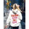 Reason Letter Print Double Hoodie Sweatshirt for Autumn/Winter