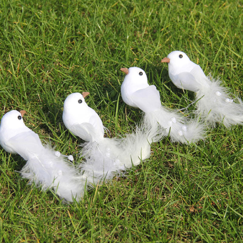 Δημιουργικό Στολίδι Πουλιού με Φτερά Προσομοίωσης Περιστεριού Διακόσμηση Διαρρύθμισης Χριστουγεννιάτικου Δέντρου για Γάμο DIY Εξωτερικού Χώρου