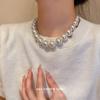 Retro design sense gradual change size pearl necklace baroque fashion simple collarbone chain versatile temperament necklace women
