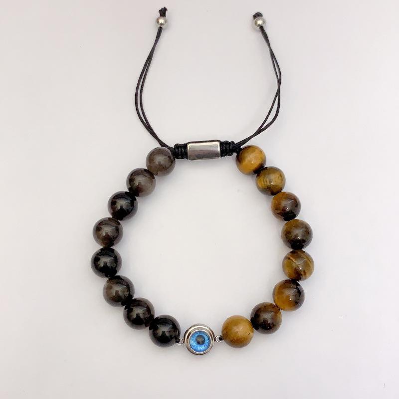 Браслет JYL TS Черный Двухслойный Стиль Канал Тепло & Стабильность Tiger eye eye usafa синий