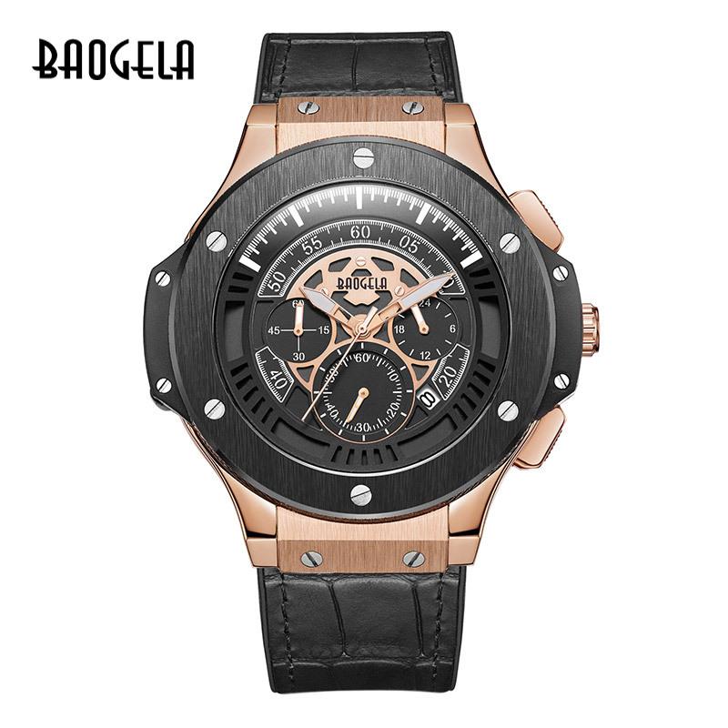 New TOP Brand Luxury Men's Watch Baogela Multifunctional Watch Sports Watch Calendar Men's Quartz Watches