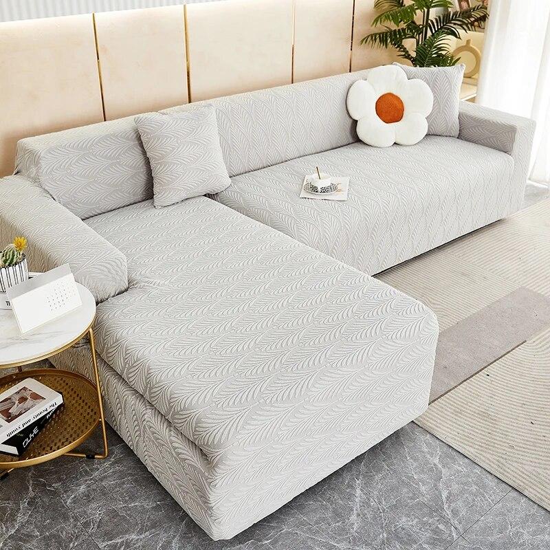 Žakárový potah na pohovku do obývacího pokoje, potah na sedák pohovky, nastavitelný potah na pohovku, rohový potah na pohovku ve tvaru L, domácí dekorace, pratelný