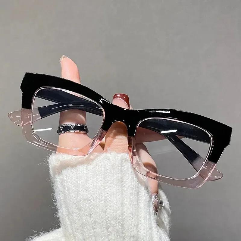 Japanese Korean Square Frame Glasses Women Retro Harajuku Eyeglasses Clear Reading Spectacle Blue Light Blocking Eyewears